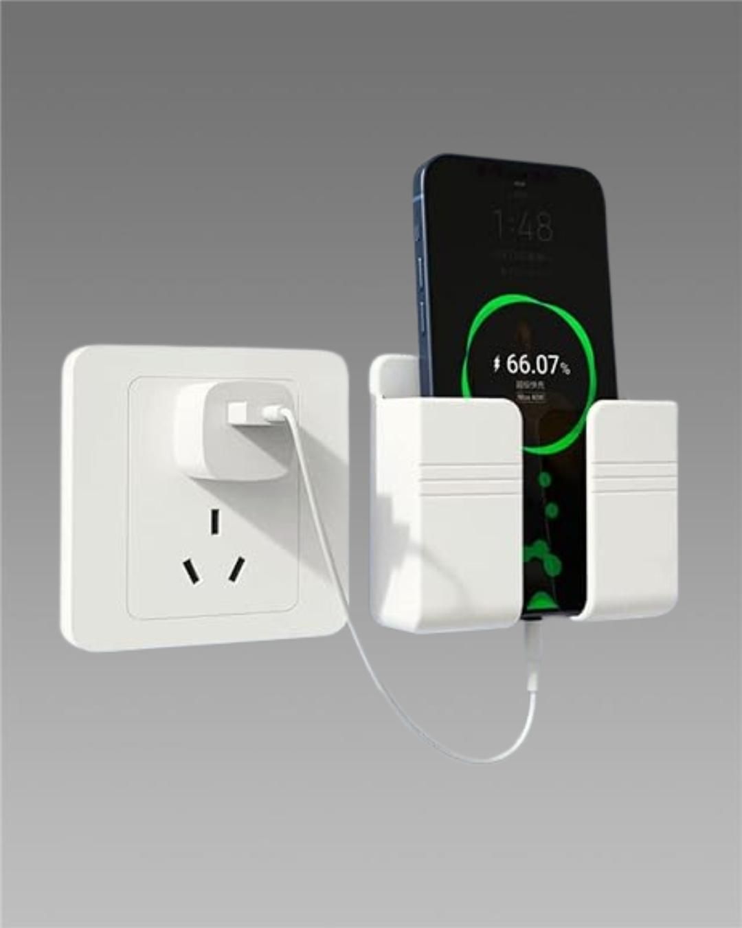 Wall-Mounted Mobile Holder with Charging Slot