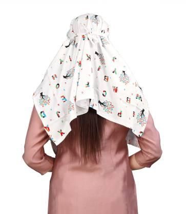 SunShield Cap Mask – Printed Rayon for Women