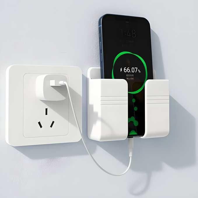 Wall-Mounted Mobile Holder with Charging Slot